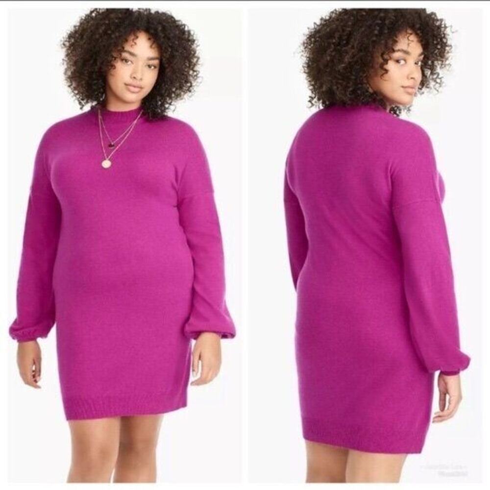 UNIVERSAL STANDARD J CREW Sz 2x Magenta Sweater Dress Tunic Wool Blend